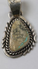 Vintage Navajo Sterling Silver   Turquoise Pendant  Stamped By Artist   Pics   