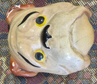Vintage Lot Of 2 Collectable 3    Chalkware English Bulldog Head Plaque 1940   s