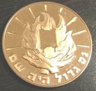 Vintage Hebrew Jewish Flame Torah Menorah Round Medallion Judaica Judaism Israel