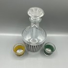 Vintage Luminarc Houndstooth Glass Decanter Shot Glass Set Mid Century France