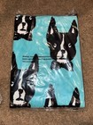 Bouffants   Broken Hearts Boston Terrier Beach Towel Large 100  Cotton Turquoise