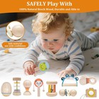 10pcs Wooden Baby Toys Set Montessori Wooden Rattles And Musical  For 0-12 Month