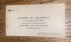 Antique 1920 Election Business Card James W  Murphy Platteville Wi Congress
