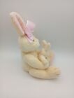 Tri Russ Plush Bean Bunny Rabbit And Baby Cream Pink 11 Inch Stuffed Animal Toy 