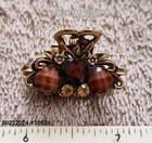 Closeout 5 New Bronz Color Vintage Style Mini Metal Hair Clip  Flat Comb  stone