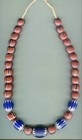 African Trade Beads Vintage Antique Venetian Glass Mixed Chevrons Brown Striped