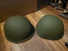 Us Military Army M1 Rear Seam Swivel Helmet With Liner   Woodland Camo Cover
