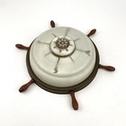 Vintage Nautical Ship Wheel Compass Brass Flush-mount Ceiling Light Fixture 16 