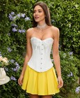 Szivyshi White Xxl Strapless Lace Corset Bustier Top Push-up Vintage Overbust
