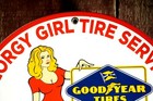 Goodyear Tires Georgy Girl Service Porcelain Collectible  Rustic  Advertising 
