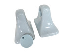 Vintage Baby Blue Ceramic Towel Bar Rod Rack Post Holders Mid Century Modern