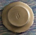 Vintage Pewter Plate Flower Design