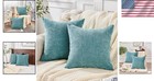 Luxurious Chenille Throw Pillow Covers 24x24    - Pack Of 2 In Smoke Blue