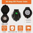 Ficstar 30 Amp Rv Power Inlet Receptacle 30 Amp With Indicator  Black 