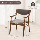 Velvet Dining Chair Set Of 4 W padded Seat   Back Armrests Rubber Wood Frame