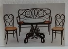 Michael Thonet Antique Chairs Postcards Sette Table Cafe Furniture Set Of Two