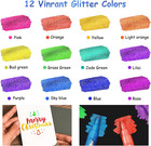 Glitter Markers Pen 12 Colors Glitter Metallic Shimmer Marker For Kids Adults Di
