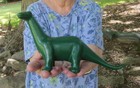 Cast Iron Green Brontosaurus Dinosaur Coin Bank Similar To Sinclair 11  Long