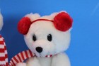 Vtg Russ Pair Of 2 White Winter Teddy Bears 5  Nursery Adorable 