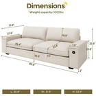 Modern Sofas Couches For Living Room  Comfy Couch With Extra Deep Seats  Beige