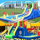 Large Inflatable Water Slide Bounce House With Ball Game And Splash Pool Area