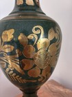 Brass Floral Vase Etched  Vintage  Made In India