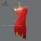 Women s Sexy Rhinestone Latin Rumba Tassel Competition Performance Dance Dress