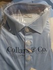 Collars   Co  Semi-spread Collar Polo Blue Houndstoothsize L