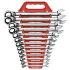 Wrench Tool Set Mechanic Reversible Combination Ratcheting Sae 72-tooth 13 Piece