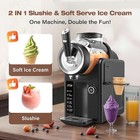 Syintao Slushie Machine No Ice Needed  2-in-1 Frozen Drink   Soft Serve Ice Crea