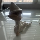 Vintage Lefton Pixie Elf White Pearlescent Porcelain Figurines Japan