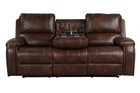 Oversized 3pc Brown Sofa Loveseat Chair Leather Rustic Recliner Living Room Set