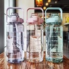 2 Liter Water Bottle With Straw Female Jug Girls Portable Travel Bottles Fitness