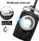 Hbn Outdoor Timer Outlet Waterproof  2 Grounded 24 Hour Mechanical Light Timers