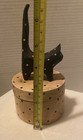 Tan   Black Spotted Folk Art Cat Trinket   Stash jewelry Box