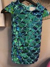 Disney Princess Ariel   s Emerald Green Turquoise Iridescent Sequin Dress Size 5 6