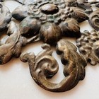 Antique Ornate Gilt Brass Furniture Mount     Floral Rococo Style     6 25    X 5   