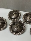 Set Of 5 Western Longhorn And Berry Conchos  1-1 2    Screw Back  38mm