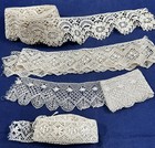 Antique Handmade Crochet Cluny Torchon Bobbin Lace Border Dress Trim Lot 14piece