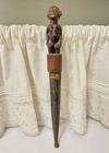 Antique African Dogon Tribe Tribal Figural Knife dagger W  Scabbard