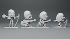 Kellogg Cereal Premium Japan R l Rock Band 3d Printed 8 Figure Set