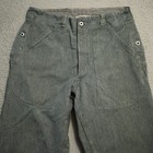 Vintage Denim Jeans Mens 34x26 Gray Cotton 40 s Button Fly Military Ww2 Pants