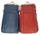 Genuine Leather Holder Lighter Pocket Clasp Open Soft Cigarette Case
