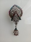 Art Deco Brooch Geometric Japan Pin Vintage Rhinestone Multicolor 