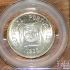 1935 Rupia Pcgs Ms64  India - Portugese Portugal Colony Gem Unc Certified Coin