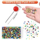 500pcs Multi-color Push Pins  Map Pins For Travel Map  1 8 Inch Small Map Tacks