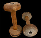 Wood Industrial Bobbin Spools Vintage Textile Large 5 5  Wooden Primitive Lot 2