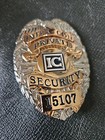 Vintage Metal Inter-con Private Security Badge Silver Tone Ic 15107 Obsolete 