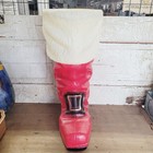 Vintage Poloron Santa Boot Blow Mold Store Display   Red   White Plastic Boot