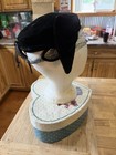 Vintage Women   s Black Hat Clover Lane With Heart Shaped Box